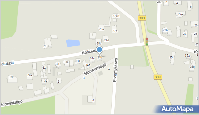 Rydzyna, Kościuszki Tadeusza, gen., 34b, mapa Rydzyna