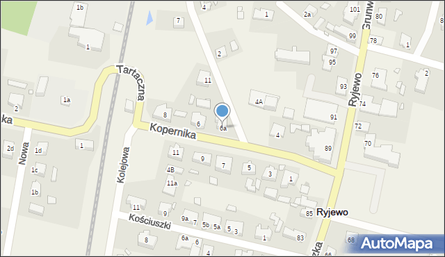 Ryjewo, Kopernika Mikołaja, 6a, mapa Ryjewo