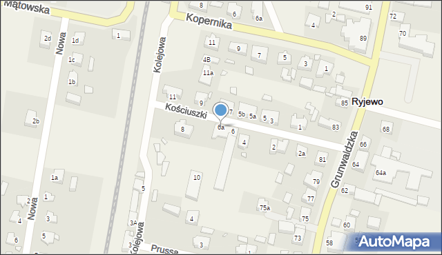 Ryjewo, Kościuszki Tadeusza, gen., 6a, mapa Ryjewo