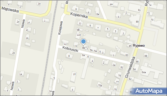Ryjewo, Kościuszki Tadeusza, gen., 9a, mapa Ryjewo