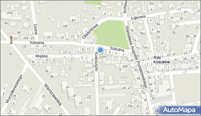 Ryki, Kościuszki Tadeusza, gen., 1, mapa Ryki