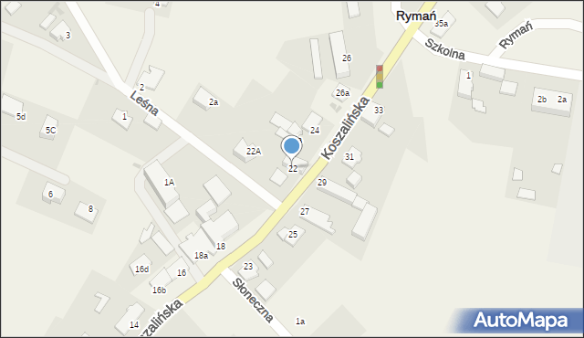 Rymań, Koszalińska, 22, mapa Rymań