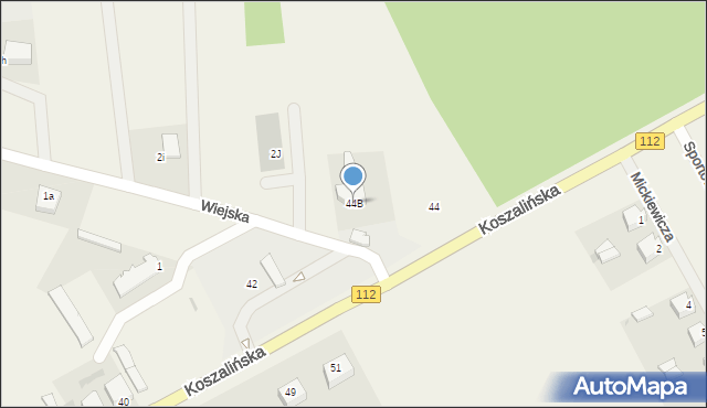 Rymań, Koszalińska, 44B, mapa Rymań