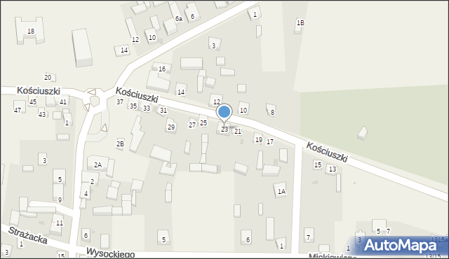 Rząśnia, Kościuszki Tadeusza, gen., 23, mapa Rząśnia