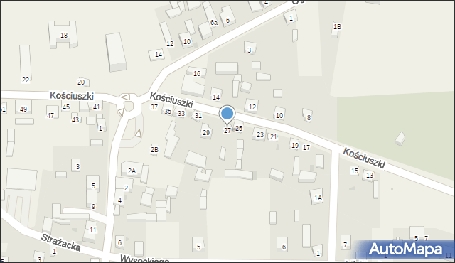Rząśnia, Kościuszki Tadeusza, gen., 27, mapa Rząśnia