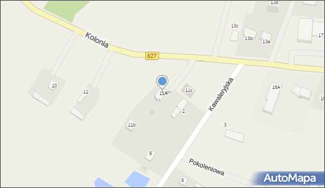 Rzekuń, Kolonia, 11A, mapa Rzekuń