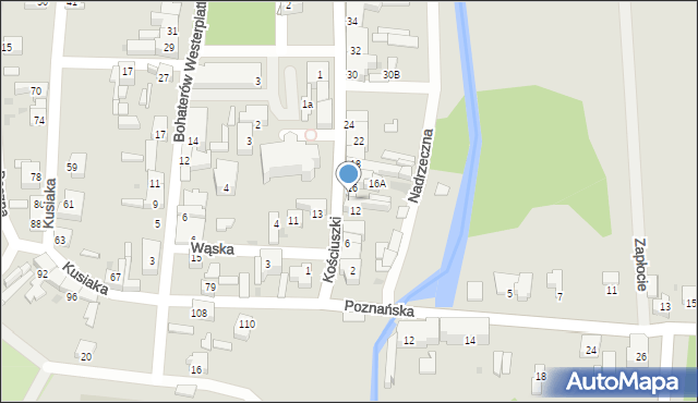 Rzepin, Kościuszki Tadeusza, gen., 12a, mapa Rzepin