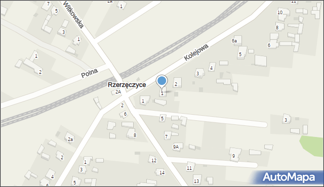 Rzerzęczyce, Kolejowa, 1, mapa Rzerzęczyce