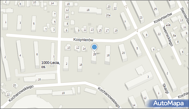 Rzeszów, Kosynierów, 16, mapa Rzeszów