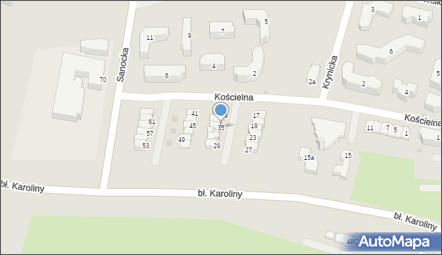 Rzeszów, Kościelna, 35, mapa Rzeszów