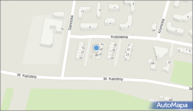 Rzeszów, Kościelna, 49, mapa Rzeszów