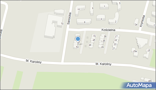 Rzeszów, Kościelna, 55, mapa Rzeszów