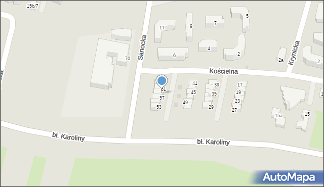 Rzeszów, Kościelna, 59, mapa Rzeszów