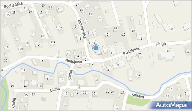 Rzezawa, Kościelna, 1, mapa Rzezawa