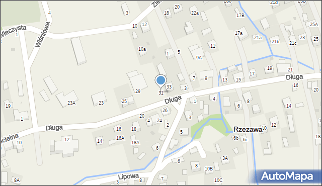 Rzezawa, Kościelna, 31, mapa Rzezawa