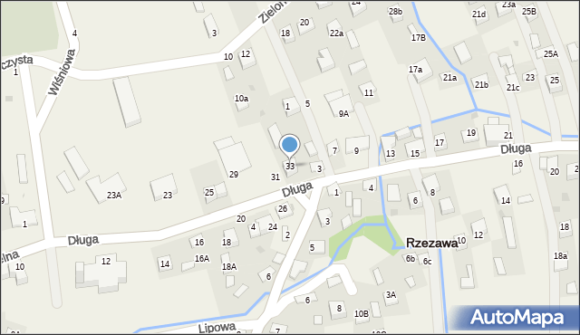 Rzezawa, Kościelna, 33, mapa Rzezawa