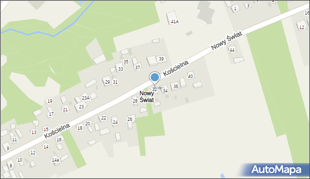 Rzuców, Kościelna, 32, mapa Rzuców