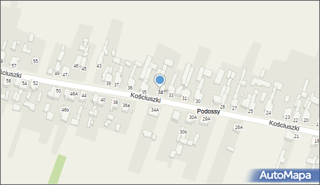 Sączów, Kościuszki Tadeusza, gen., 34, mapa Sączów