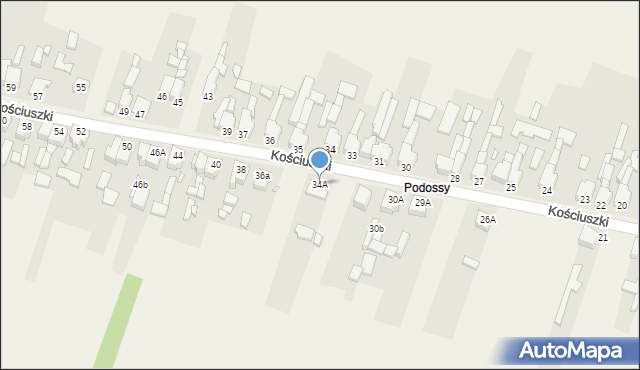 Sączów, Kościuszki Tadeusza, gen., 34A, mapa Sączów