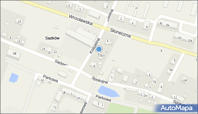 Sadków, Kościelna, 7, mapa Sadków