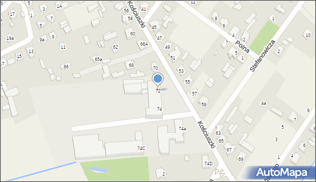 Sadowne, Kościuszki Tadeusza, gen., 72, mapa Sadowne