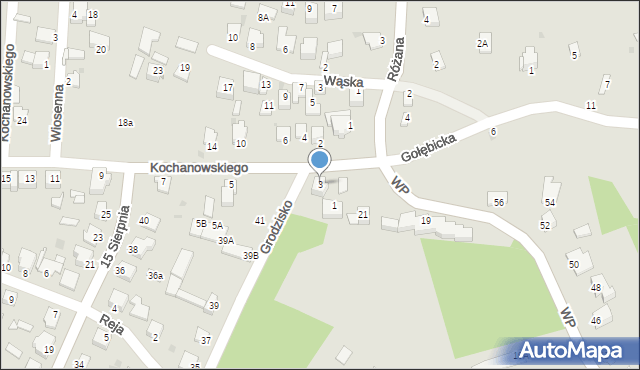 Sandomierz, Kochanowskiego Jana, 3, mapa Sandomierza