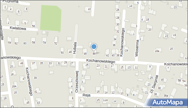 Sandomierz, Kochanowskiego Jana, 44, mapa Sandomierza