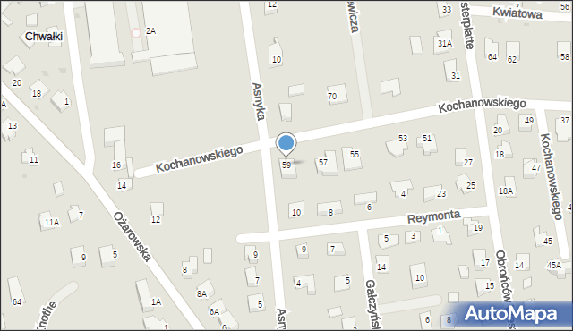 Sandomierz, Kochanowskiego Jana, 59, mapa Sandomierza