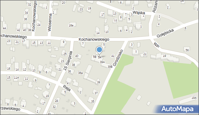 Sandomierz, Kochanowskiego Jana, 5A, mapa Sandomierza