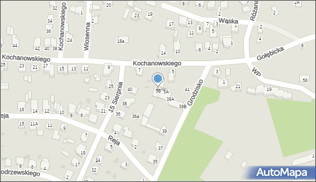 Sandomierz, Kochanowskiego Jana, 5B, mapa Sandomierza