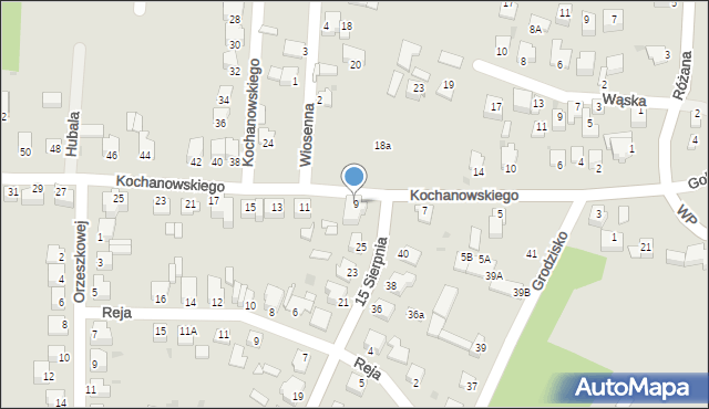 Sandomierz, Kochanowskiego Jana, 9, mapa Sandomierza
