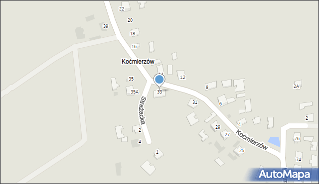 Sandomierz, Koćmierzów, 33, mapa Sandomierza