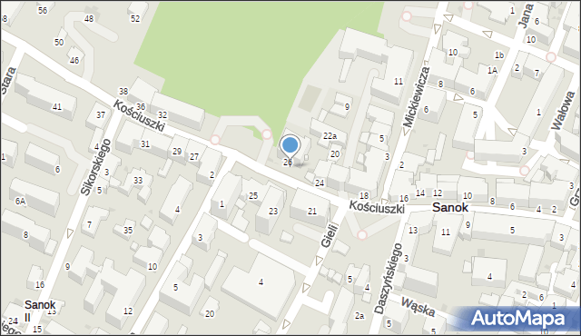 Sanok, Kościuszki Tadeusza, gen., 26a, mapa Sanok