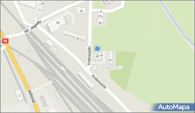 Ścinawa, Kościuszki Tadeusza, gen., 41, mapa Ścinawa