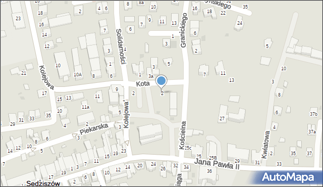 Sędziszów Małopolski, Kota Stanisława, prof., 2, mapa Sędziszów Małopolski