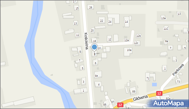 Serby, Kościelna, 8, mapa Serby