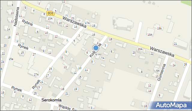 Serokomla, Kościelna, 7, mapa Serokomla