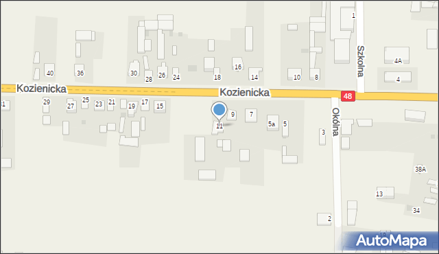 Sieciechów, Kozienicka, 11, mapa Sieciechów