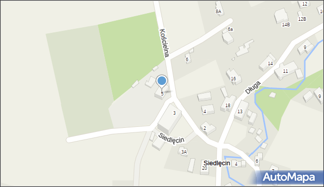 Siedlęcin, Kościelna, 5, mapa Siedlęcin