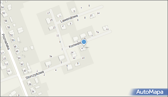 Siekierki Wielkie, Konwaliowa, 6, mapa Siekierki Wielkie