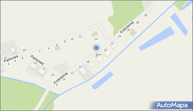 Siekierki Wielkie, Kościelna, 18, mapa Siekierki Wielkie