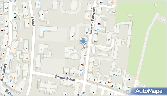 Siemianowice Śląskie, Komuny Paryskiej, 10, mapa Siemianowice Śląskie