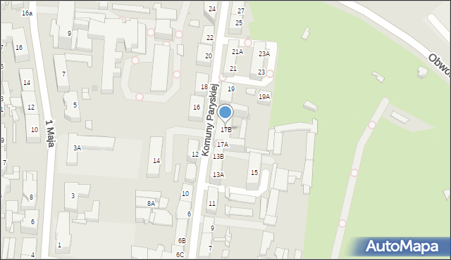 Siemianowice Śląskie, Komuny Paryskiej, 17B, mapa Siemianowice Śląskie