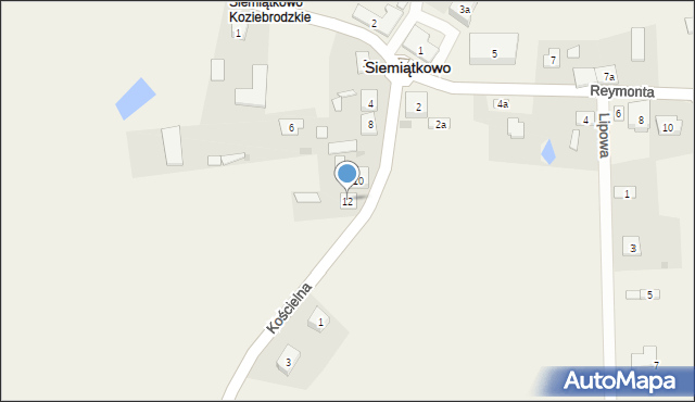 Siemiątkowo, Kościelna, 12, mapa Siemiątkowo