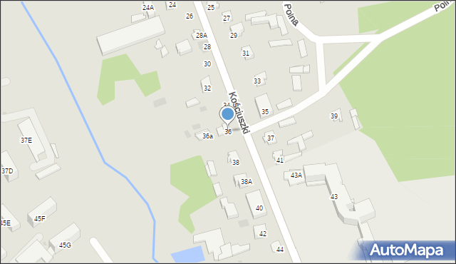 Siemiatycze, Kościuszki Tadeusza, gen., 36, mapa Siemiatycze