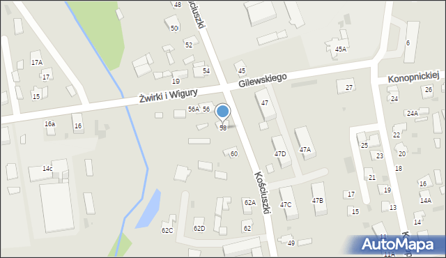 Siemiatycze, Kościuszki Tadeusza, gen., 58, mapa Siemiatycze