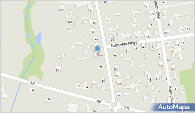 Siemiatycze, Kościuszki Tadeusza, gen., 76, mapa Siemiatycze