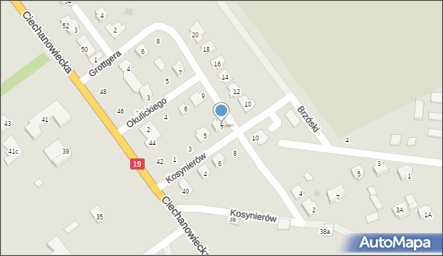 Siemiatycze, Kosynierów, 7, mapa Siemiatycze