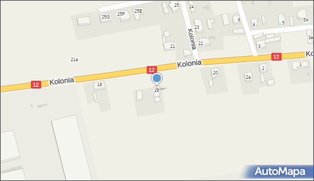 Sieniawa Żarska, Kolonia, 19, mapa Sieniawa Żarska