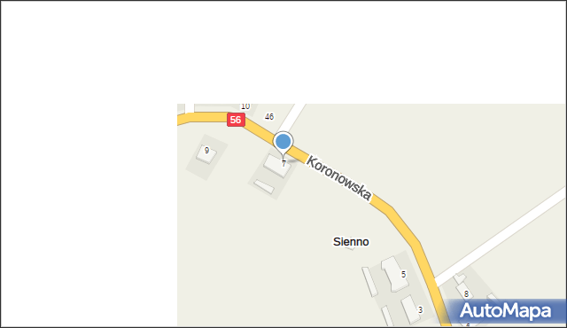 Sienno, Koronowska, 7, mapa Sienno